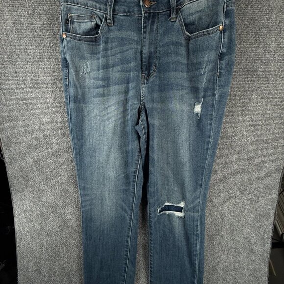Judy Blue Jeans Women Boyfriend Fit Size 7 (28) Denim Stretch Distressed Ripped - Picture 1 of 16